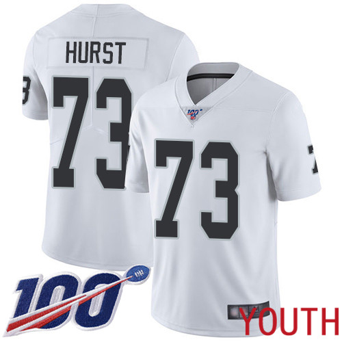 Oakland Raiders Limited White Youth Maurice Hurst Road Jersey NFL Football 73 100th Season Vapor Jersey